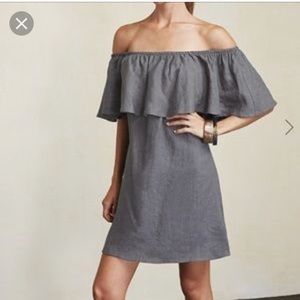 Reformation Nashville off shoulder dress grey XS